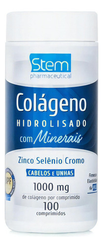 Colágeno Hidrolisado Com Minerais  Stem Com 100 Comprimidos