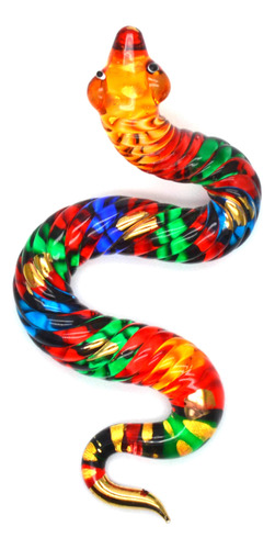 Changthai Design Figura De Cristal Soplado A Mano, Serpiente