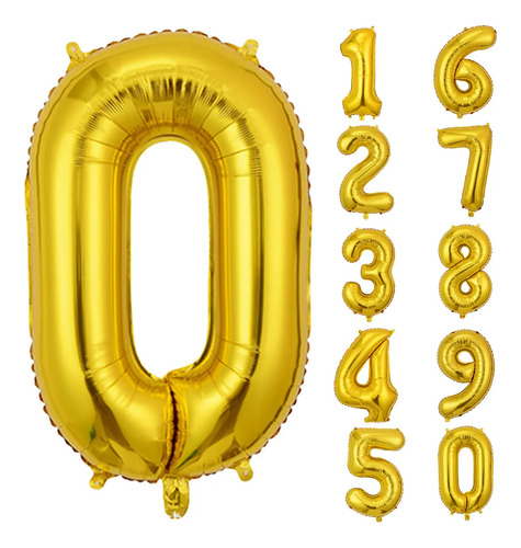 Globo Número 32in 81cm Metalizado Cumpleaños Fiesta Decor | Meses sin interés
