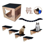 Playground Para Gatos 7 Peças 100% Montado Mdf 6mm Seguro 