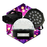 Combo Luces Led Dj Bola + Proton 18 + Laser Lluvia