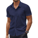 Coofandy Men S Muscle Fit Dress Shirts Short Sleeve