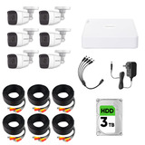 Epcom Kit Camaras De Seguridad De Video Vigilancia Metalicas Con Microfono Integrado Modelo B8-mic-plus6+3t 2mp Con Disco Duro 3tb Cctv Cámaras Bala Con Audio Por Coaxitron Turbohd 1080p Lite