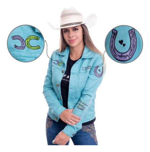 Jaqueta Jeans Feminina Texas Farm Colors Ref. Jqf004