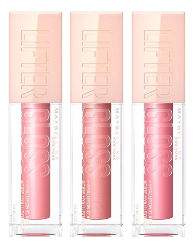 Kit De 3 Lifter Gloss Brillo Labial Maybelline, Tonos Rosas