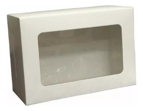 Cajas Carton Blanca Con Visor Delivery 32,5x24x10 Cm X 10un 