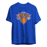 Remera Basket Nba New York Knicks Azul Logo Completo