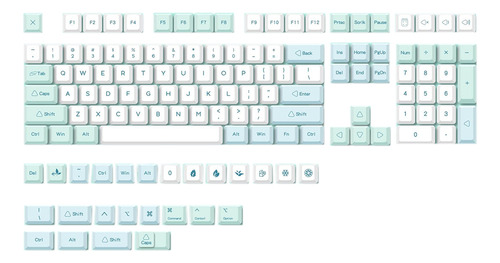 Teclas Pbt Dye Sub De 133 Teclas Xda Minimalist Green Ice Mi