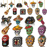 36 Piezas De Ornamentos De Madera De Calaveras De Azúc...