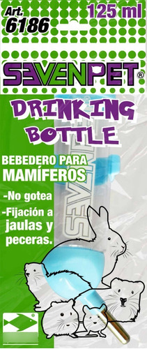 Bebedero Antigoteo Hamster Conejo Ratón Cuyo 125 Ml 6186 Color Azul