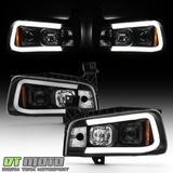 For 2006-2010 Dodge Charger Black Led Tube Projector Hea Yyk