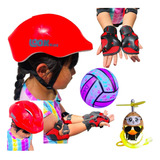  Casco Niños Protección Kit Rod, Muñeq, Coders+patito Luz