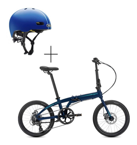 Bicicleta Plegable Tern B8 Azul Básica + Casco 