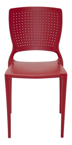 Cadeira De Jantar Tramontina Safira, Estrutura De Cor  Vermelho, 1 Unidade