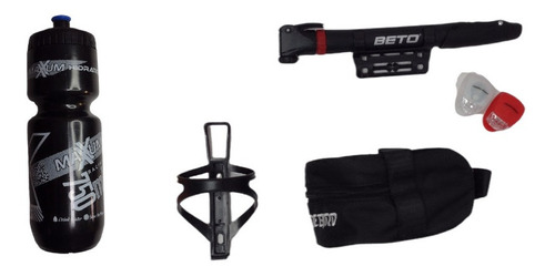 Kit Accesorios Bicicleta Inflador Botella Luces Led Bolso