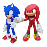 Sonic Muñeco Super Sonic Y Knuckles 25 Cm Alto Duo Cn Luz 