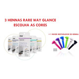 Kit 3 Henna Sobrancelhas Indiana Glance Rare Way  + Mixer
