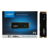 Ssd 2tb Crucial P3, M.2 2280, Nvme Pcie Gen 3 X4, Leitura