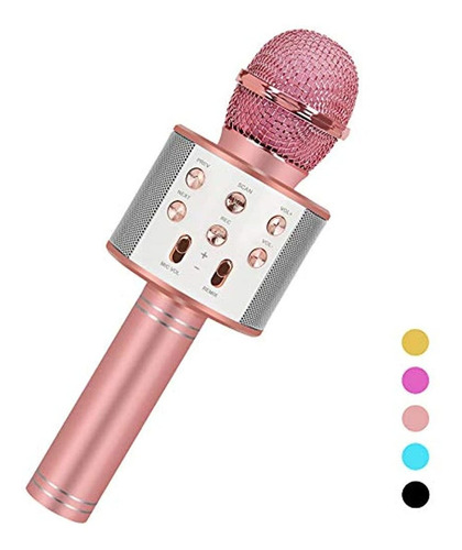 Micrófono Inalámbri/bluetooth Karaoke 4 A 16años Rosa/dorado