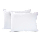 Set X2 Almohada Hotelera 70x50cm Blanca Siliconada Color Blanco