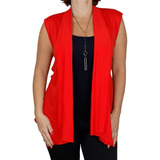 Colete Femino Maxi Cardigan Alongado Elegante Moda Social