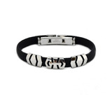 Pulsera Acero Quir Y Caucho Flecha Hombre Negro Cierre Reloj