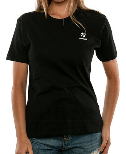 Topper Remera Mujer -  Basico Negro Jet