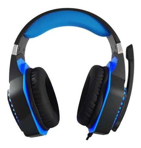 Fone Ouvido Headset Gamer Camuflado E Microfone Ps4 Xbox Cor Preto Cor Da Luz Azul-turquesa