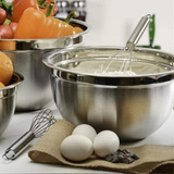 3 Tigelas Redonda Brilhante Mixing Bowl Aço Inox Com 28 Cm