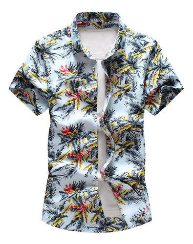 Camiseta Hawaiana Para Hombre De Talla Grande 5xl 6xl Con Es