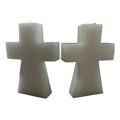 Velas Flamita Vela Cruz Blanca 20.5cm Pack 2 Primera Comunión | Meses sin interés