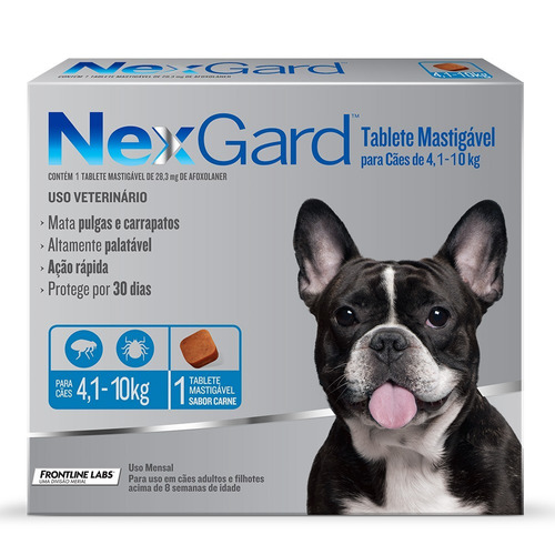 Antipulgas Nexgard Cães 4,1 A 10kg 1 Tablete 