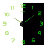 Reloj Pared 3d Adhesivo Fluorescente Grande 120 Cm Diametro