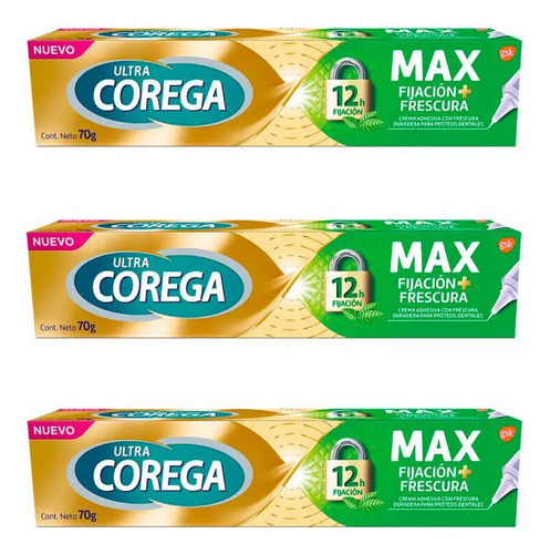 Ultra Corega Maxima Fijacion Y Sellado 70gr Pack X3 Unidades