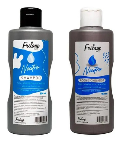 Shampoo + Acondicionador - Neutro Frilayp 1lt Pre Alisados 