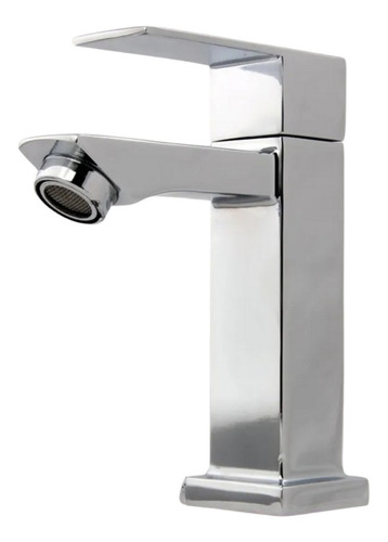 Torneira Banheiro Inox Luxo Quadrada De Volta Toda Metal Cor Prateado