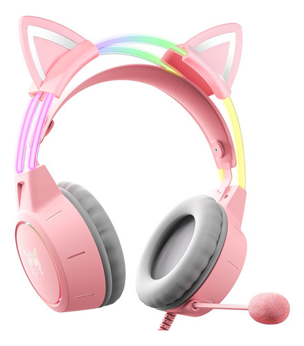 Headset Gamer Onikuma Profissional X15 Pro Rosa Com Orelhas