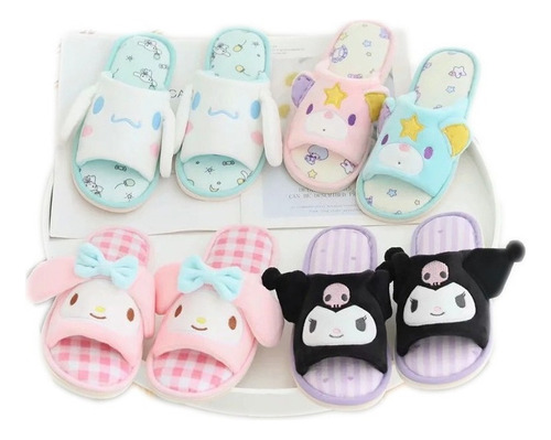 Zapatillas De Casa Kawaii Melody Kuromi Cinnamoroll