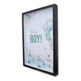 Quadro Cofre Porta Objetos Baby Boy Preta 60 X 40cm