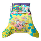 Colcha Edredon De Bob Esponja Matrimonial Con Fundas