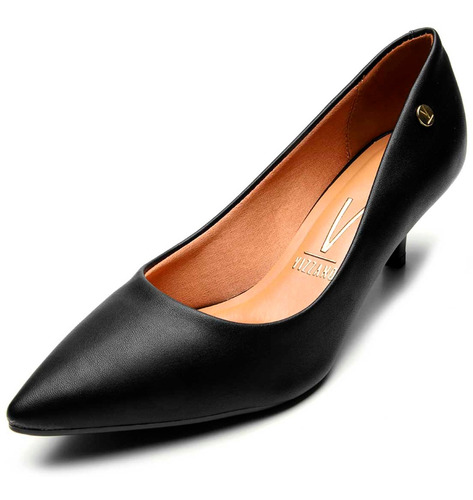 Scarpin Vizzano Pelica Conforto Salto Baixo Preto - 1122.828