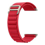 Pulseira Compatível Com Apple Watch Nylon Loop Alpina Cor Vermelha 42 Ao 49mm