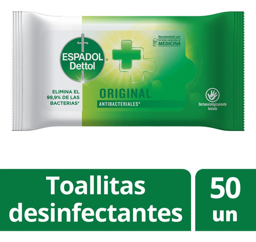 Toallas Antibacteriales Espadol Paquete 50 unidades