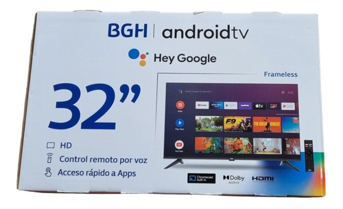 Televisor Smart Android Tv 32' Bgh Remoto Por Voz Hd 