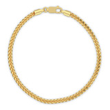 Pulso Pulsera Espiga Oro 14k Kilates 21cm 3mm Italy Unisex