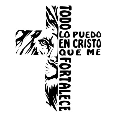 Calcomanía Vinil Todo Lo Puedo En Cristo Que Me Fortalece