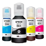 Kit 4 Tinta Epson T504 Original L4150/l4160/l6171 