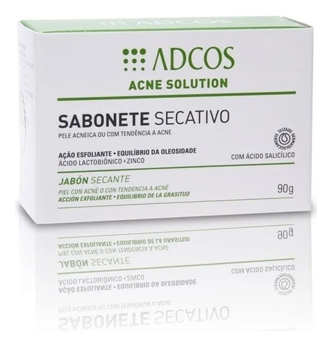 Sabonete Secativo Acne Solution Pele Acneica Adcos 90g