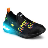 Zapatilla Bibi 21/31 Luz Led Space Wawe 2.0 Fisioflex Reforz