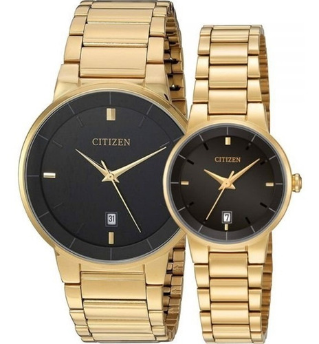 Reloj Citizen 60745 Quartz Pareja 60770 Acero Dorado